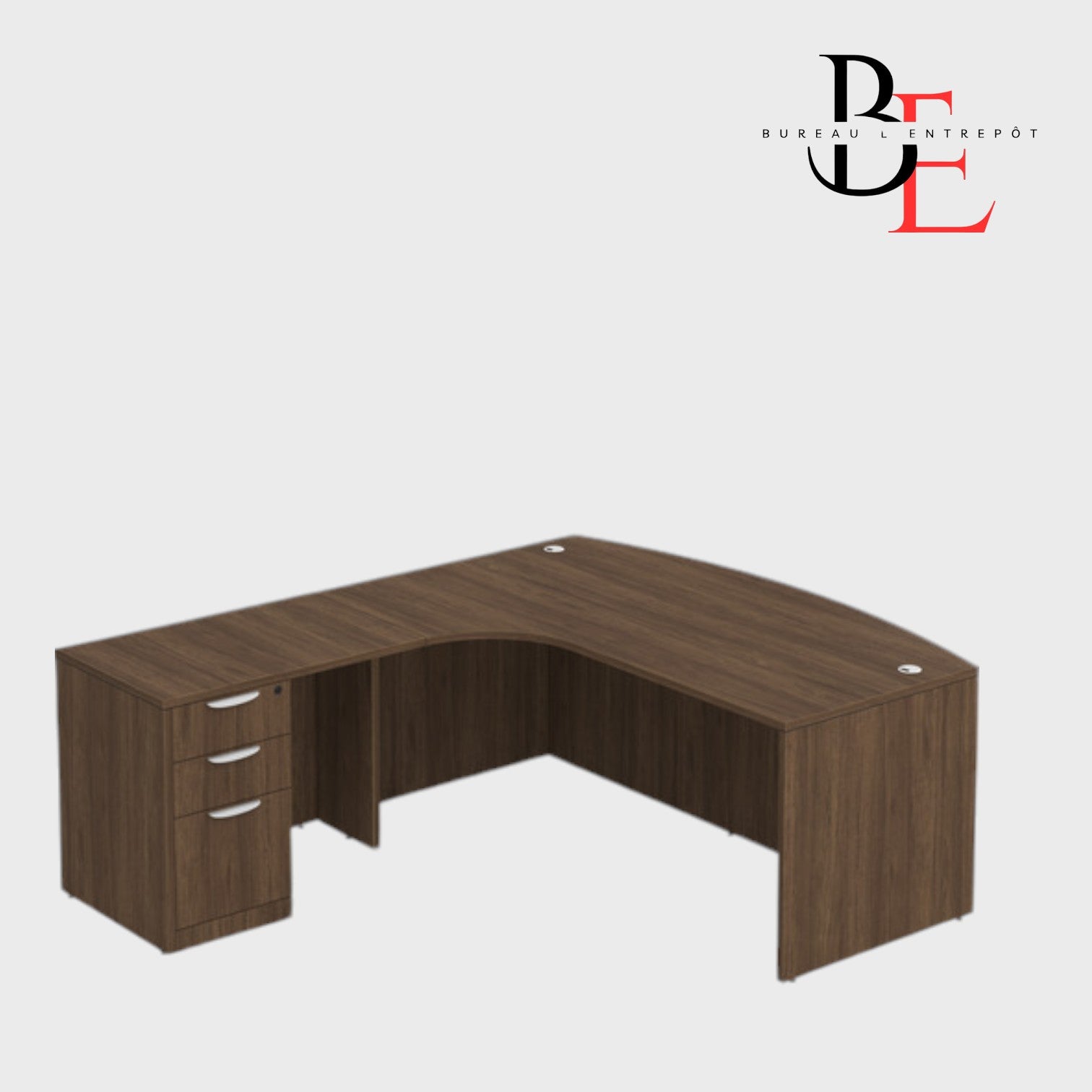 Bureau en L avec Façade Courbe et Caisson  | Bureau L'Entrepôt