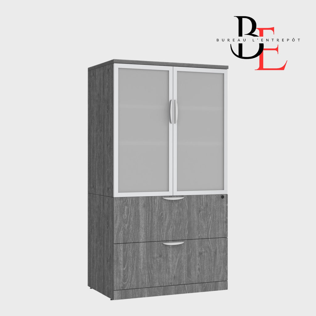 Armoire Combo 2 Tiroirs – Rangement Verrouillable et Classeur Sécurisé | Bureau L'Entrepôt