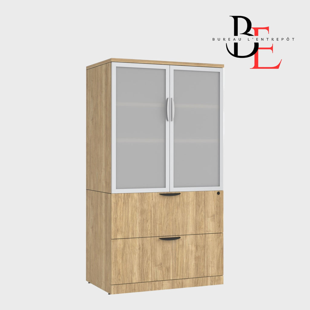Armoire Combo 2 Tiroirs – Rangement Verrouillable et Classeur Sécurisé | Bureau L'Entrepôt