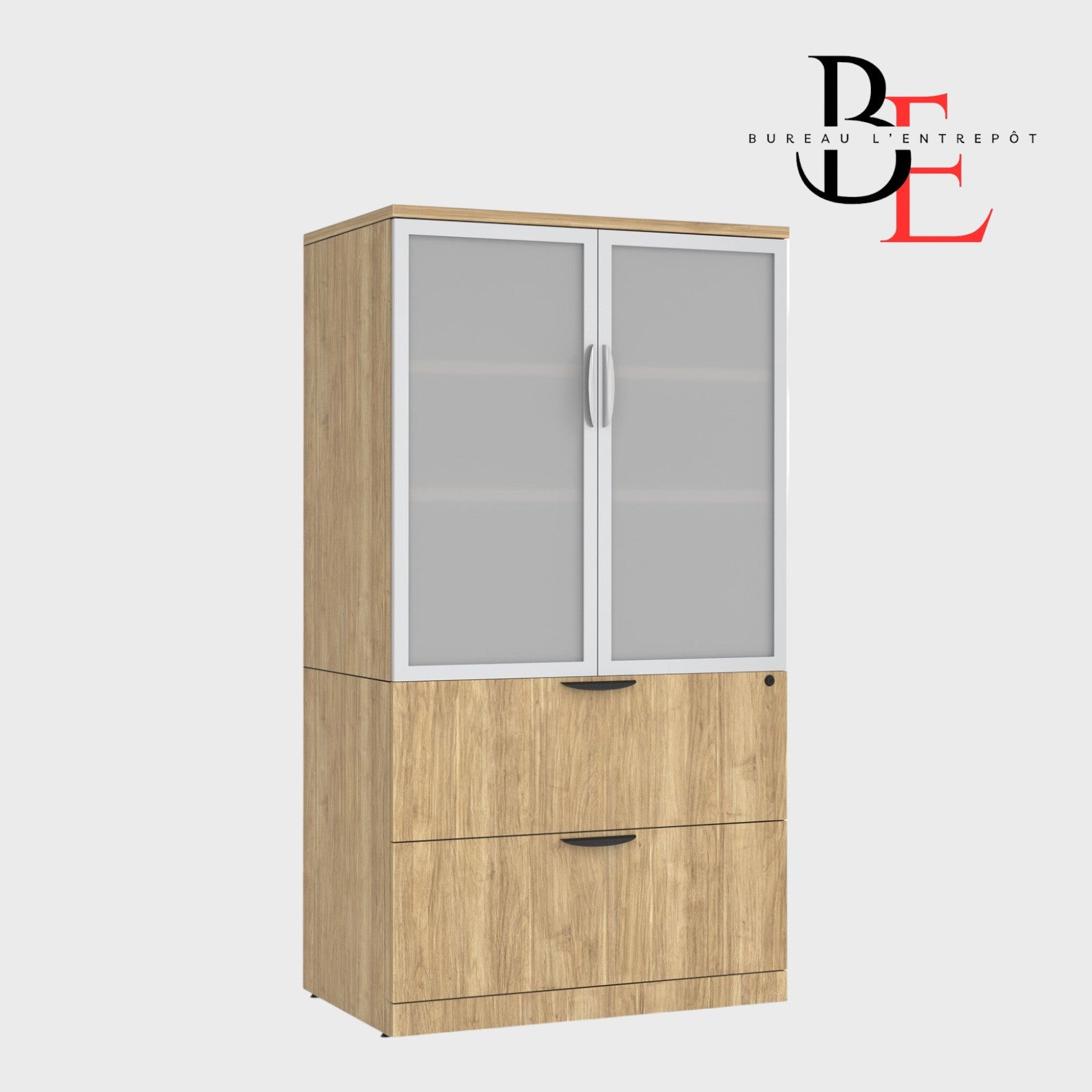 Armoire Combo 2 Tiroirs – Rangement Verrouillable et Classeur Sécurisé | Bureau L'Entrepôt