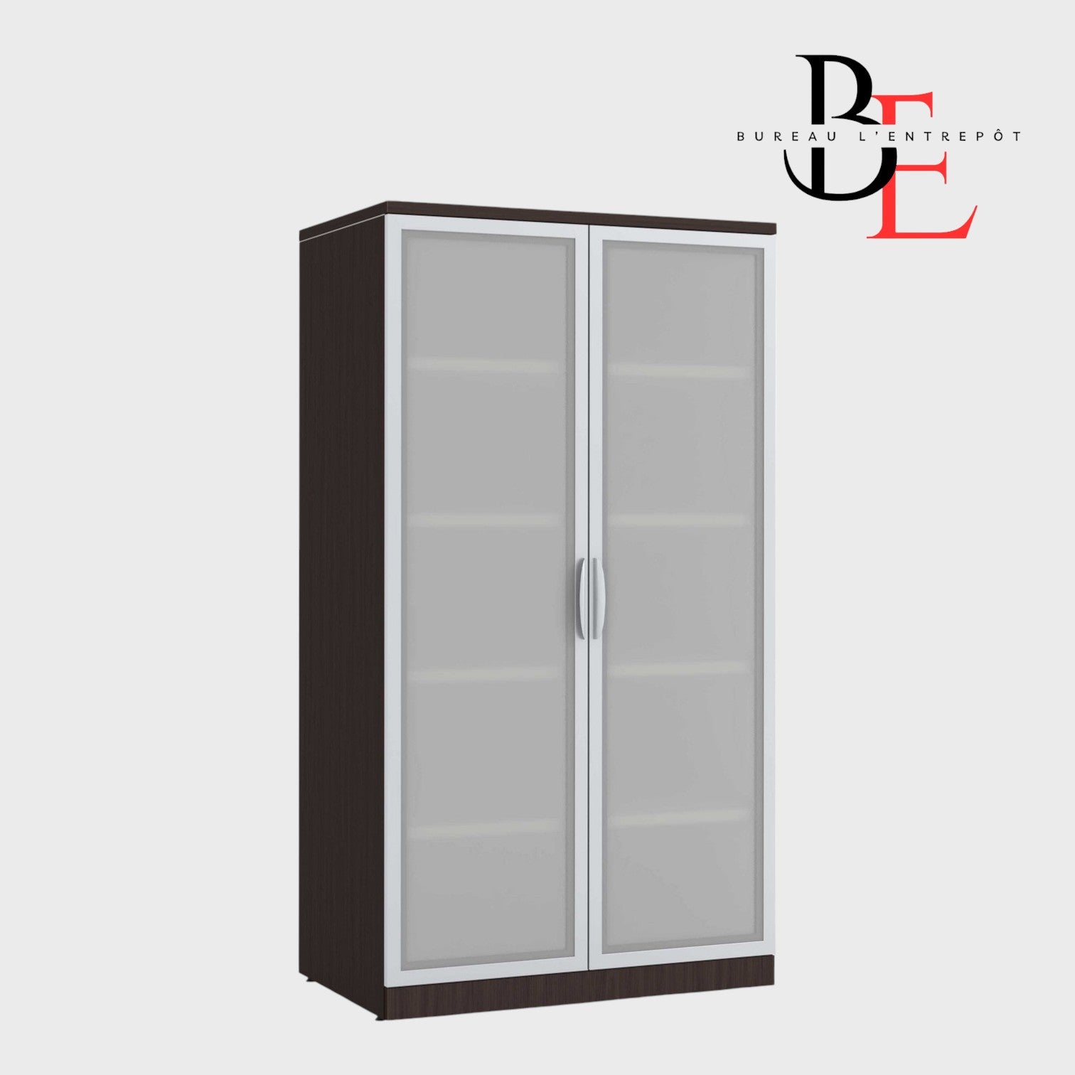 Armoire de Rangement – Portes en Verre Givré | Bureau L'Entrepôt