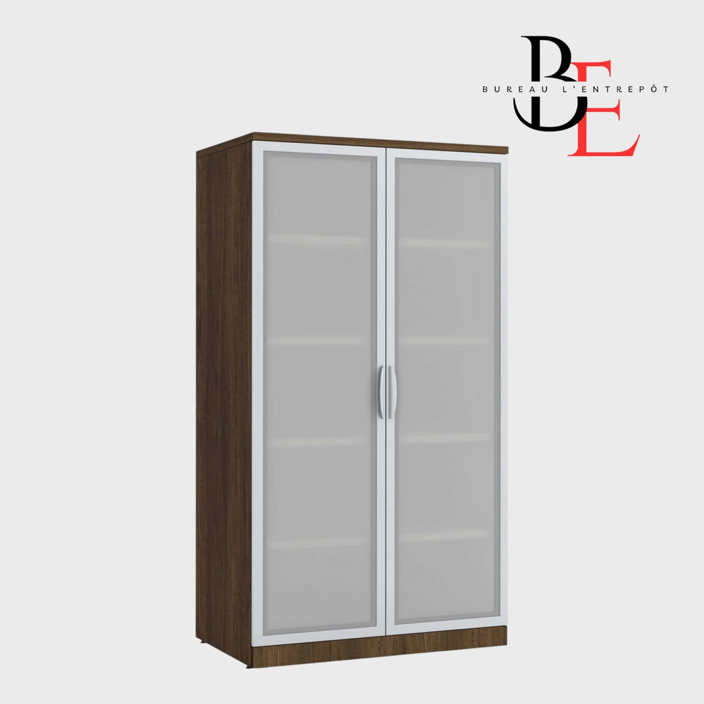 Armoire de Rangement – Portes en Verre Givré | Bureau L'Entrepôt
