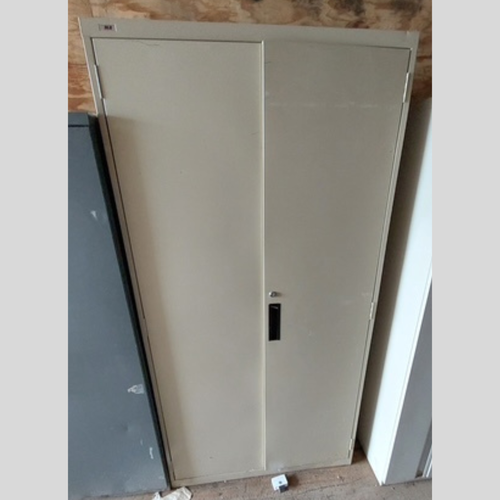 Armoire de Rangement en Métal | Portes Battantes | Beige/Crème | Sécurisée (Serrure) |  Bureau L'entrepôt