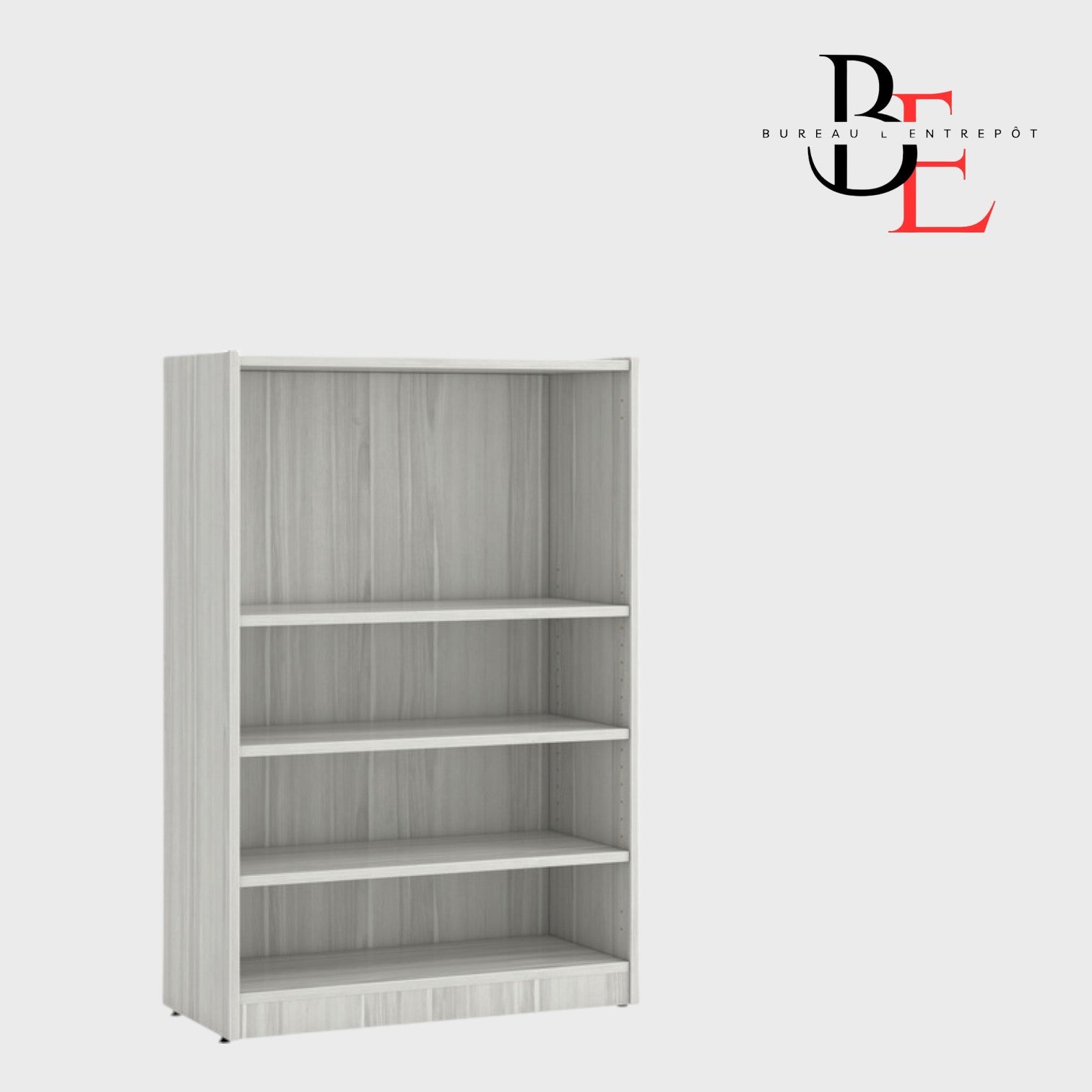 Bibliothèque Robuste 4 Étagères Ajustables | Bureau L'Entrepôt
