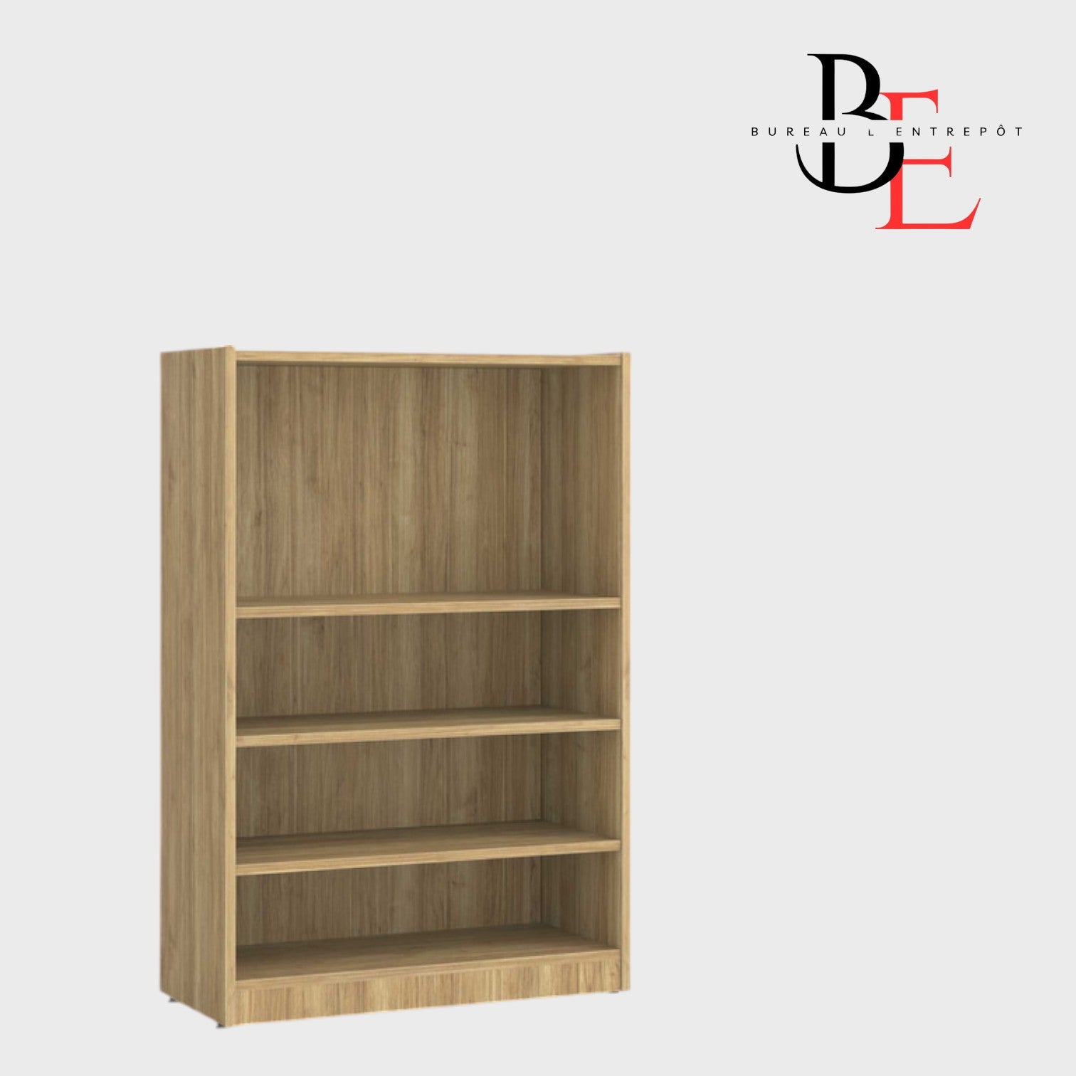 Bibliothèque Robuste 4 Étagères Ajustables | Bureau L'Entrepôt