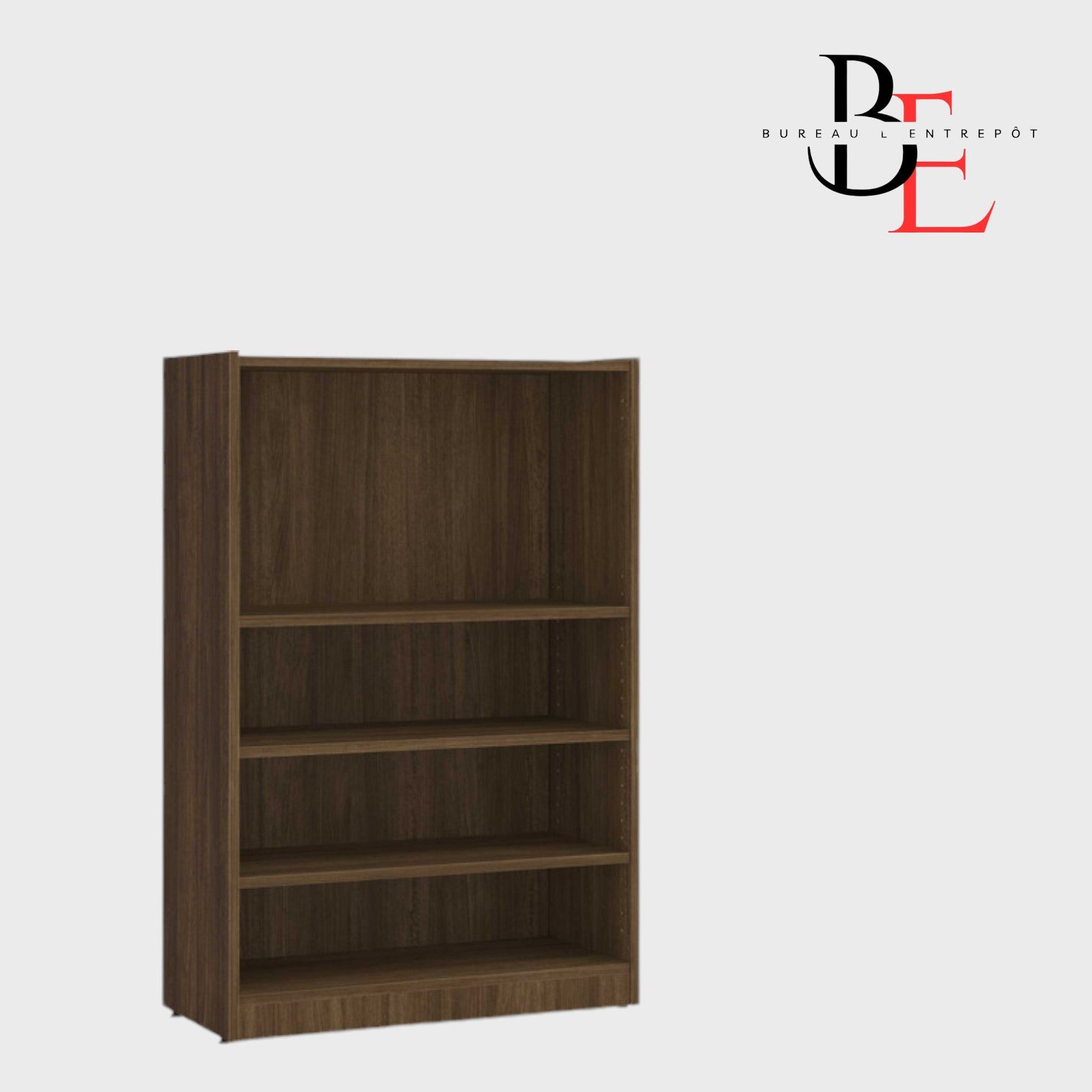 Bibliothèque Robuste 4 Étagères Ajustables | Bureau L'Entrepôt