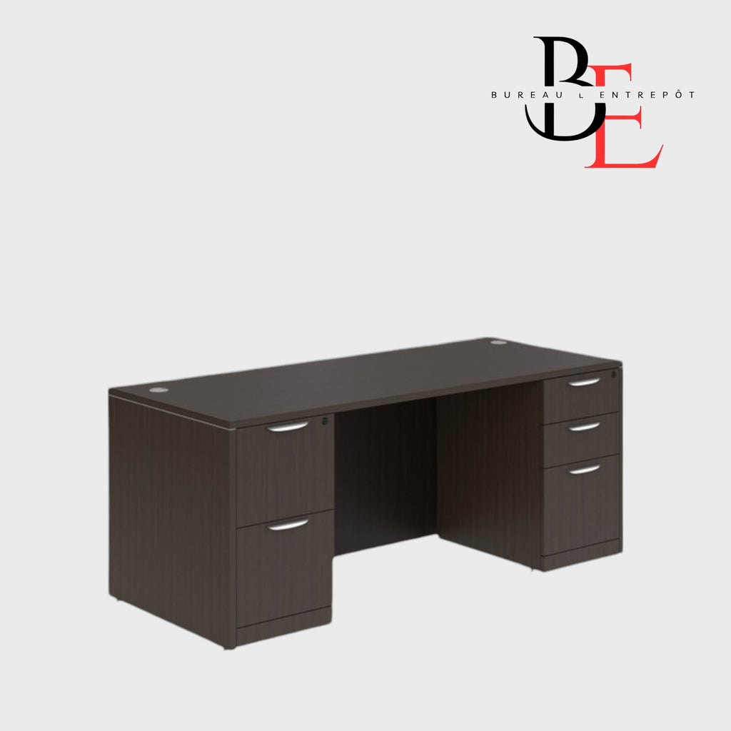 Bureau Crédence avec : Caissons 2 et 3 Tiroirs | Bureau L'entrepôt 