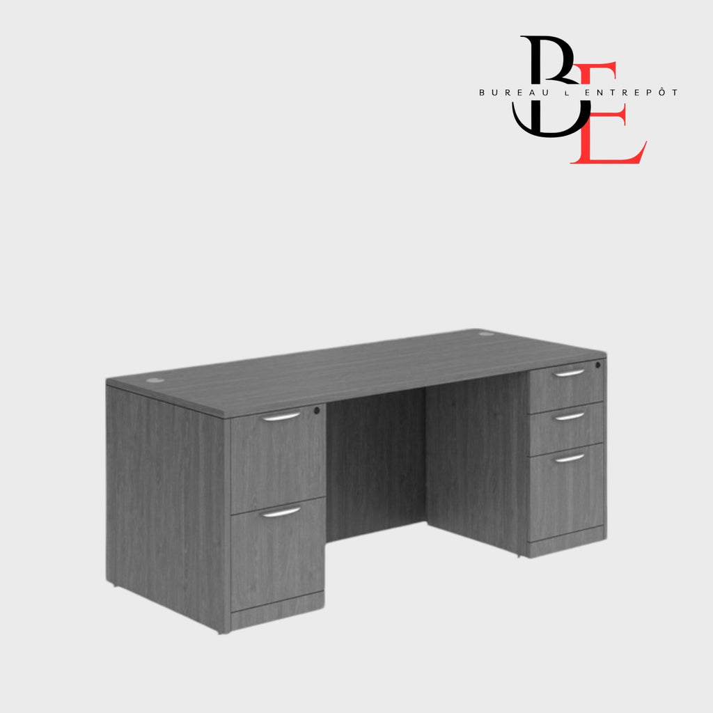 Bureau Crédence avec : Caissons 2 et 3 Tiroirs | Bureau L'entrepôt 