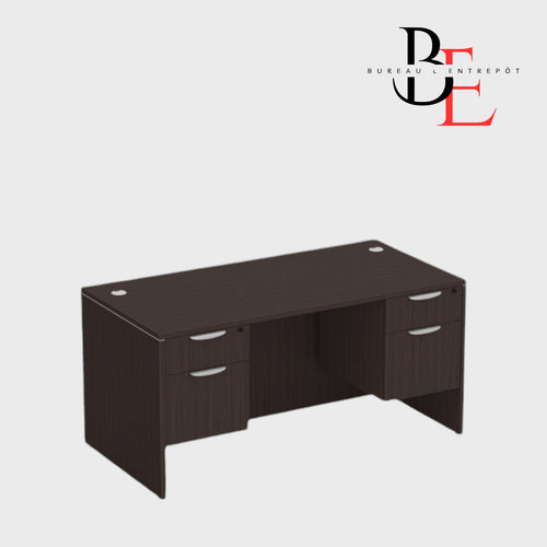 Bureau Crédence avec Double Caisson 2 Tiroirs | Bureau L'Entrepôt 