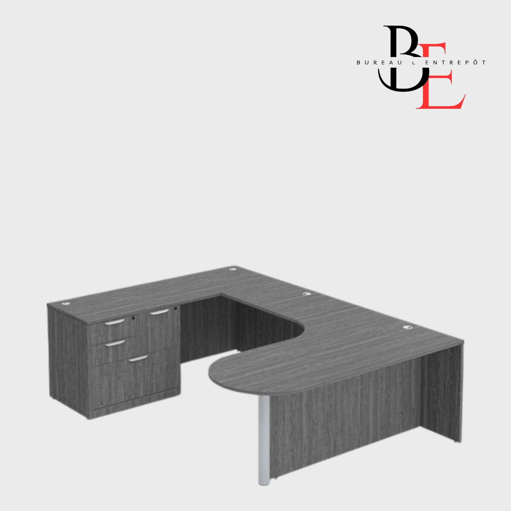 Bureau U Classique avec Façade Courbe et Caisson | Bureau L'Entrepôt 