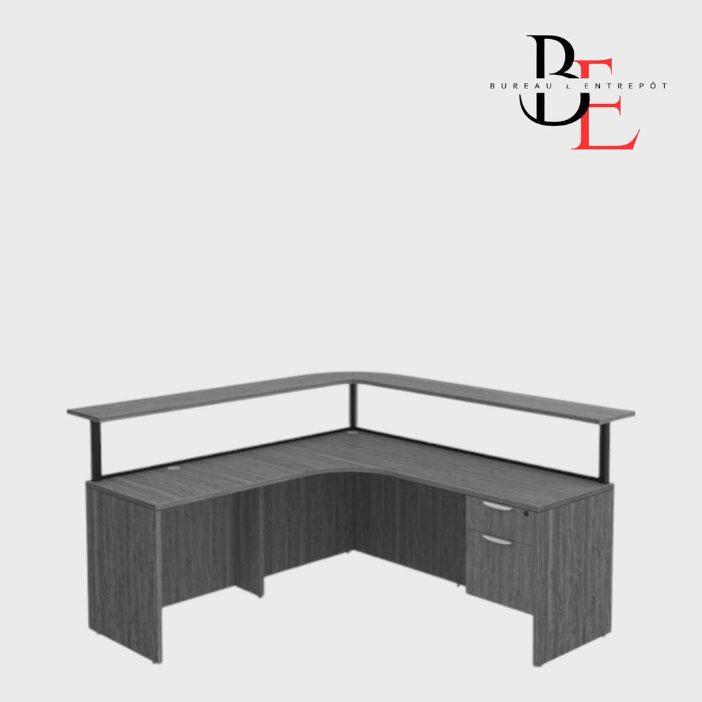 Bureau d'Accueil en L avec Comptoir Surélevé | Bureau L'Entrepôt