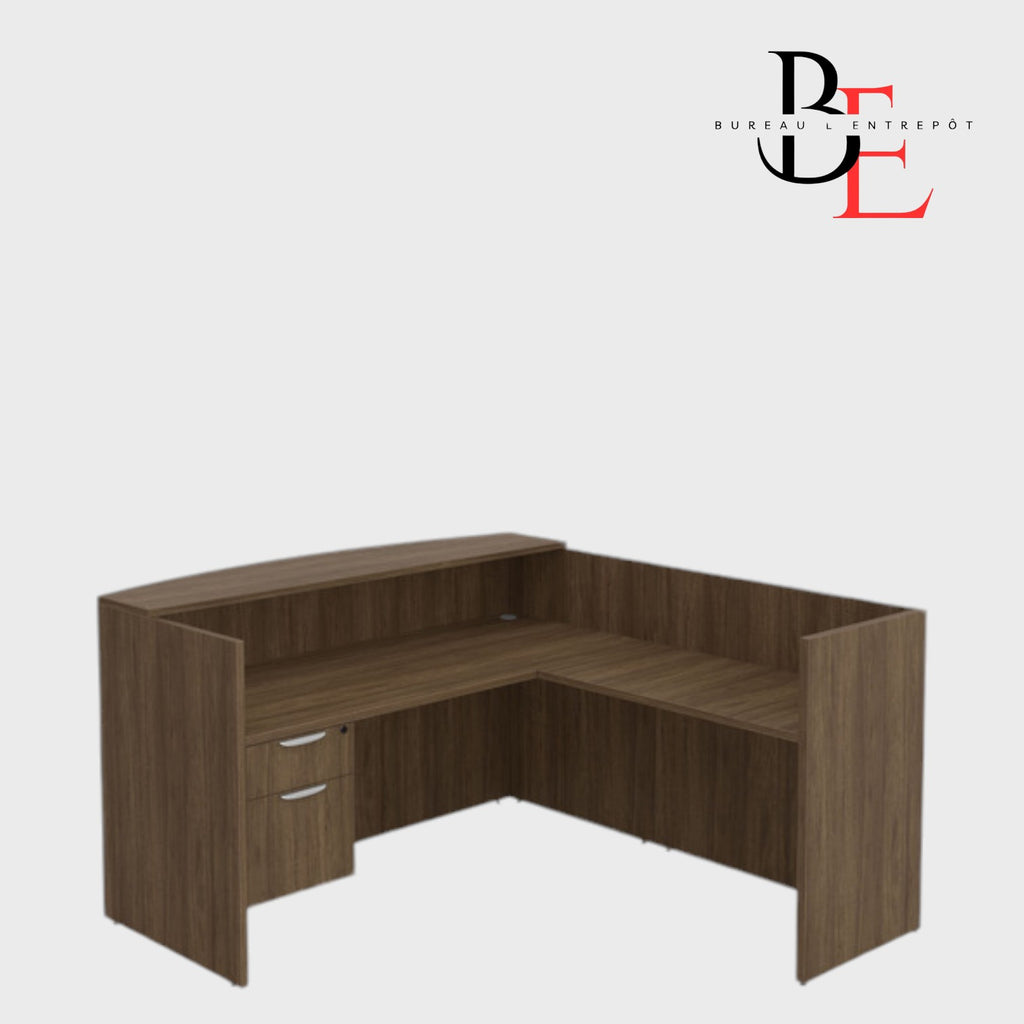 Bureau d'Accueil en L avec Comptoir de Transaction | Bureau L'Entrepôt