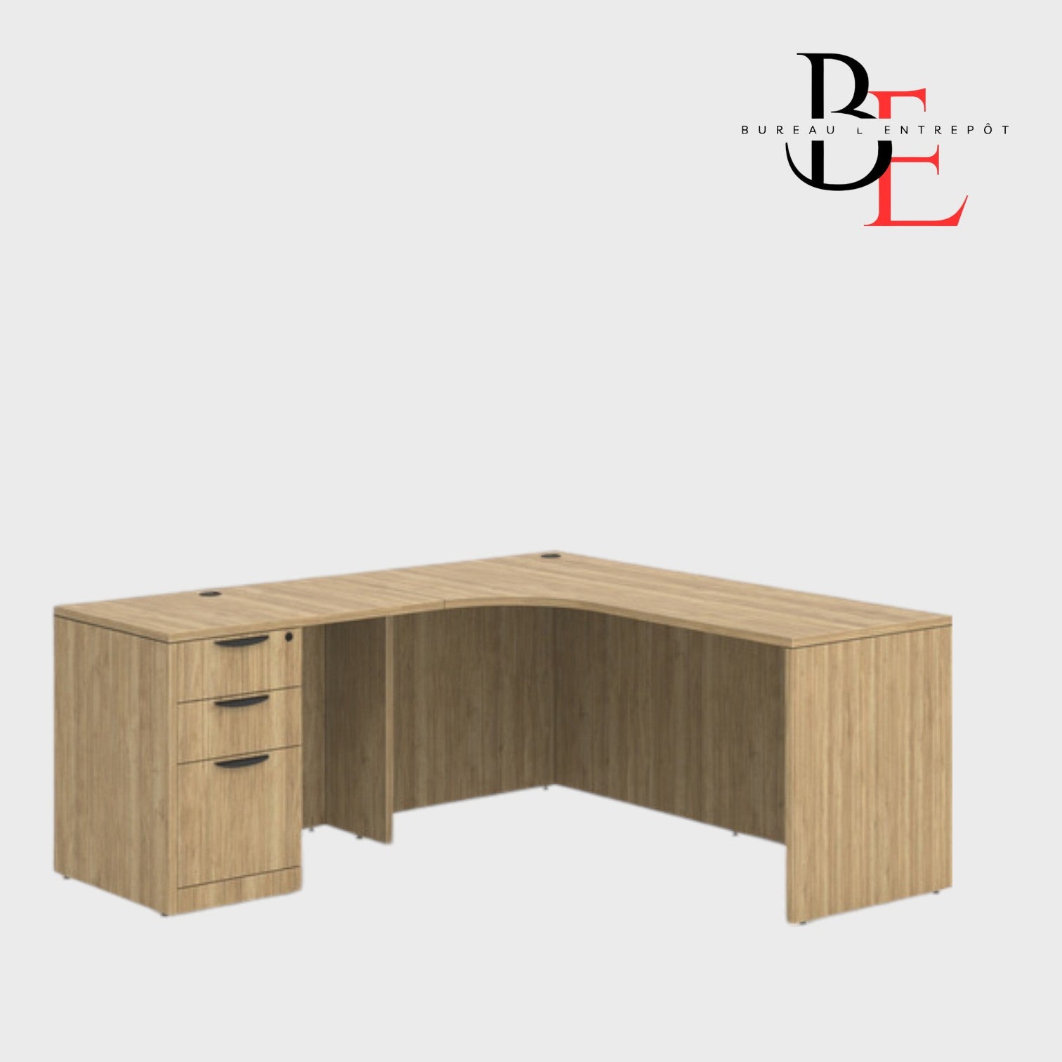 Bureau de Direction en L avec Caisson Intégré | Bureau L'Entrepôt 