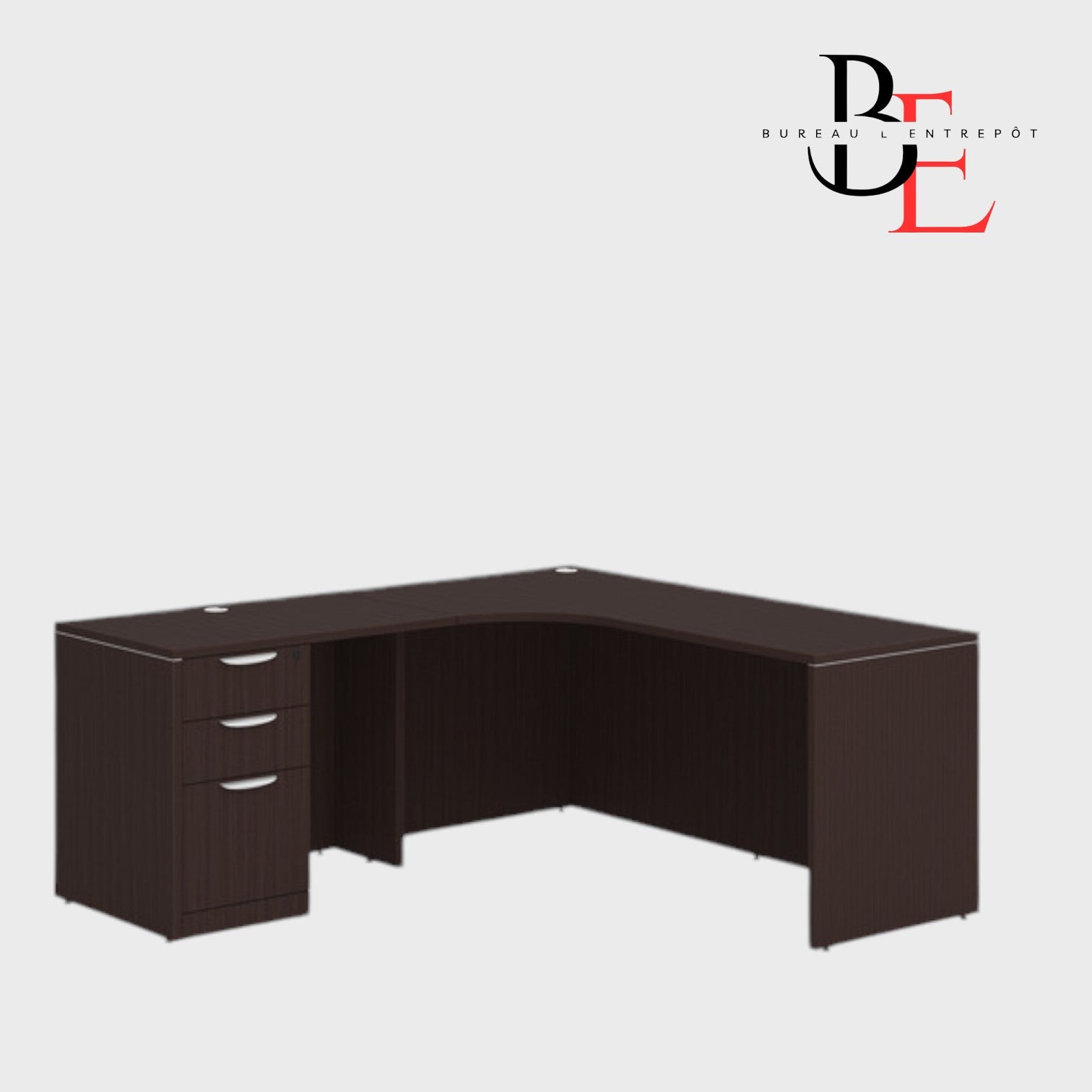 Bureau de Direction en L avec Caisson Intégré | Bureau L'Entrepôt 