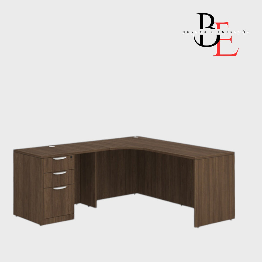 Bureau de Direction en L avec Caisson Intégré | Bureau L'Entrepôt 