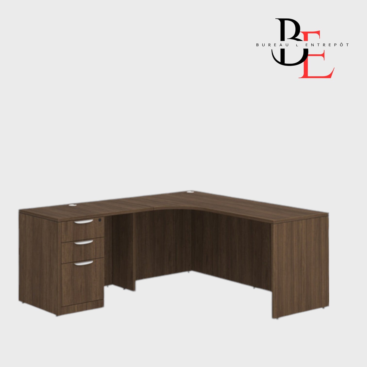 Bureau de Direction en L avec Caisson Intégré | Bureau L'Entrepôt 