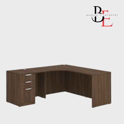 Bureau de Direction en L avec Caisson Intégré | Bureau L'Entrepôt 