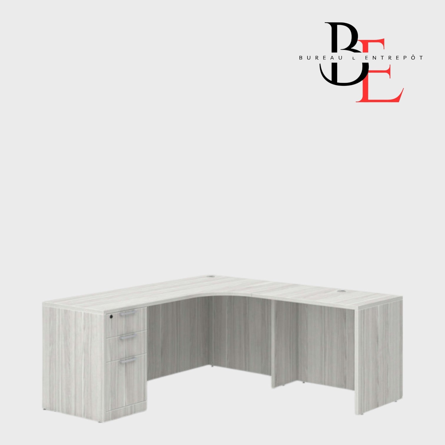 Bureau de Direction en L avec Caisson Intégré | Bureau L'Entrepôt 