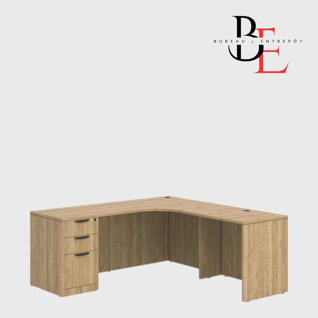 Bureau de Direction en L avec Caisson Intégré | Bureau L'Entrepôt 