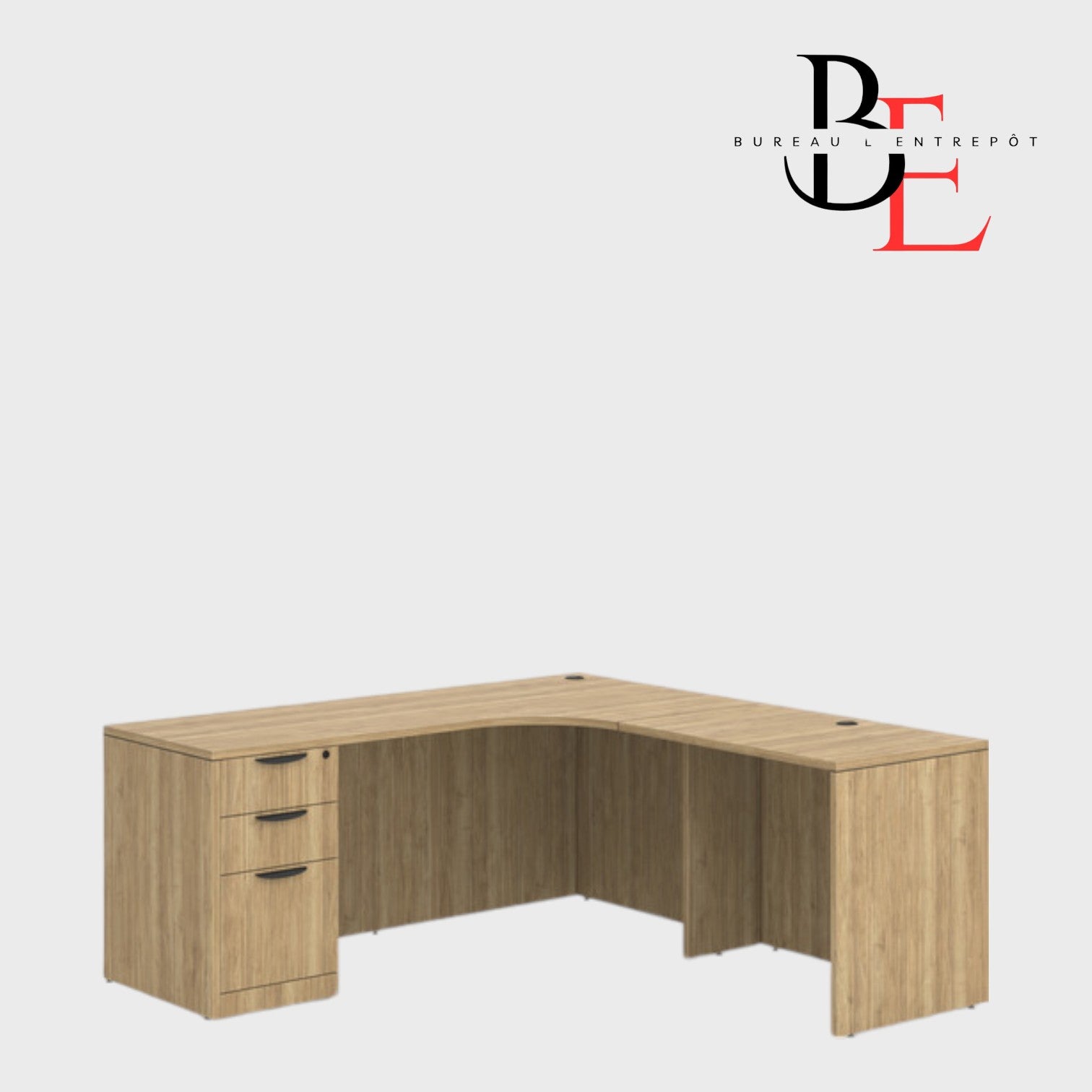 Bureau de Direction en L avec Caisson Intégré | Bureau L'Entrepôt 