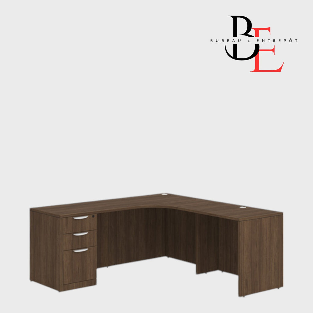Bureau de Direction en L avec Caisson Intégré | Bureau L'Entrepôt 