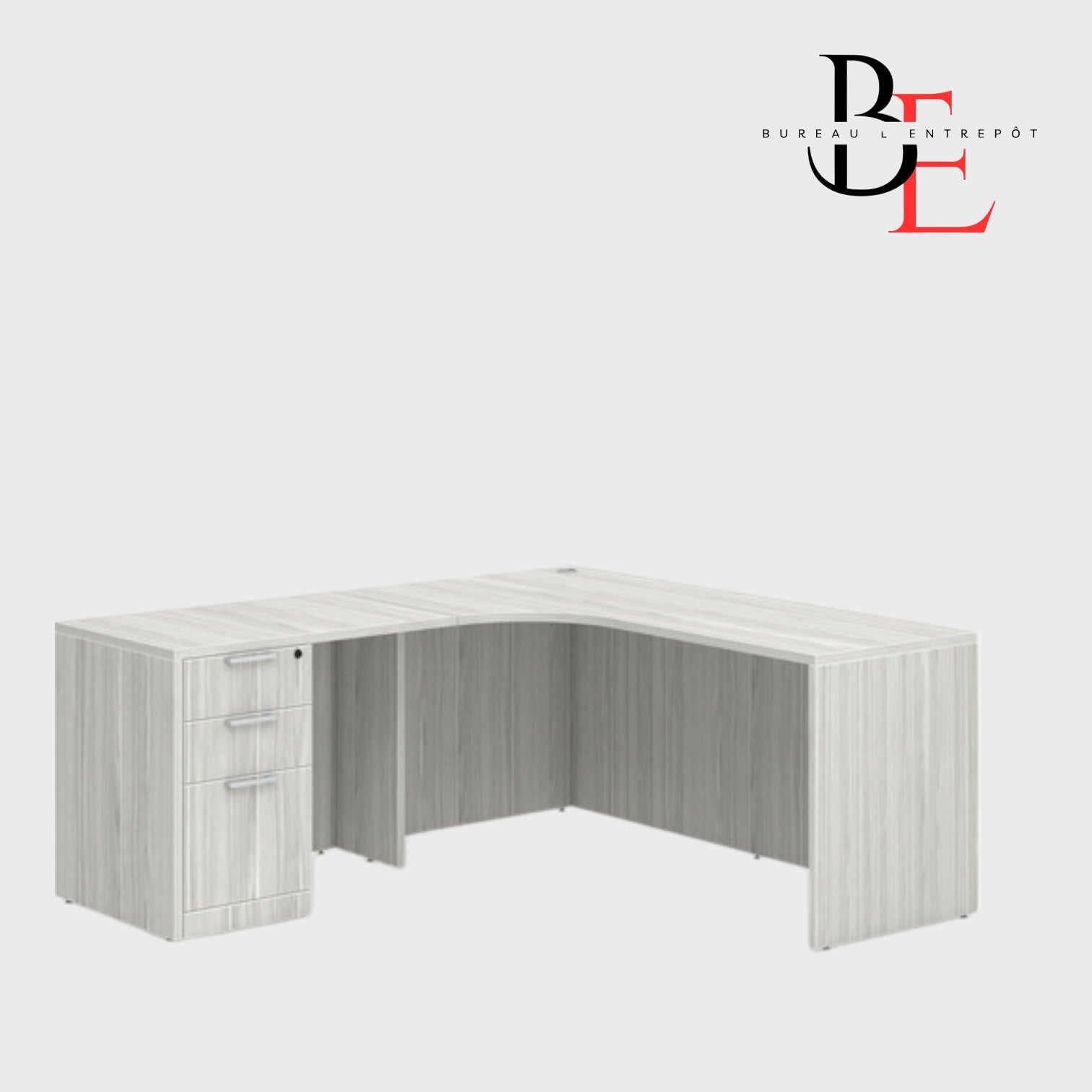 Bureau de Direction en L avec Caisson Intégré | Bureau L'Entrepôt 