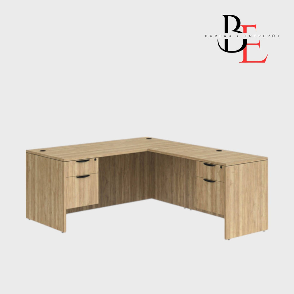 Bureau en L avec 2 Caissons Intégrés -  BLCLALD1035