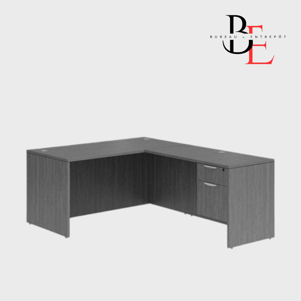 Bureau en L avec Caisson Intégré 2 Tiroirs | Bureau L'Entrepôt 