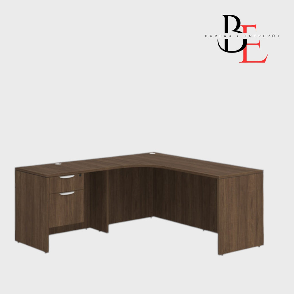 Bureau en L avec Caisson Intégré 2 Tiroirs | Bureau L'Entrepôt 