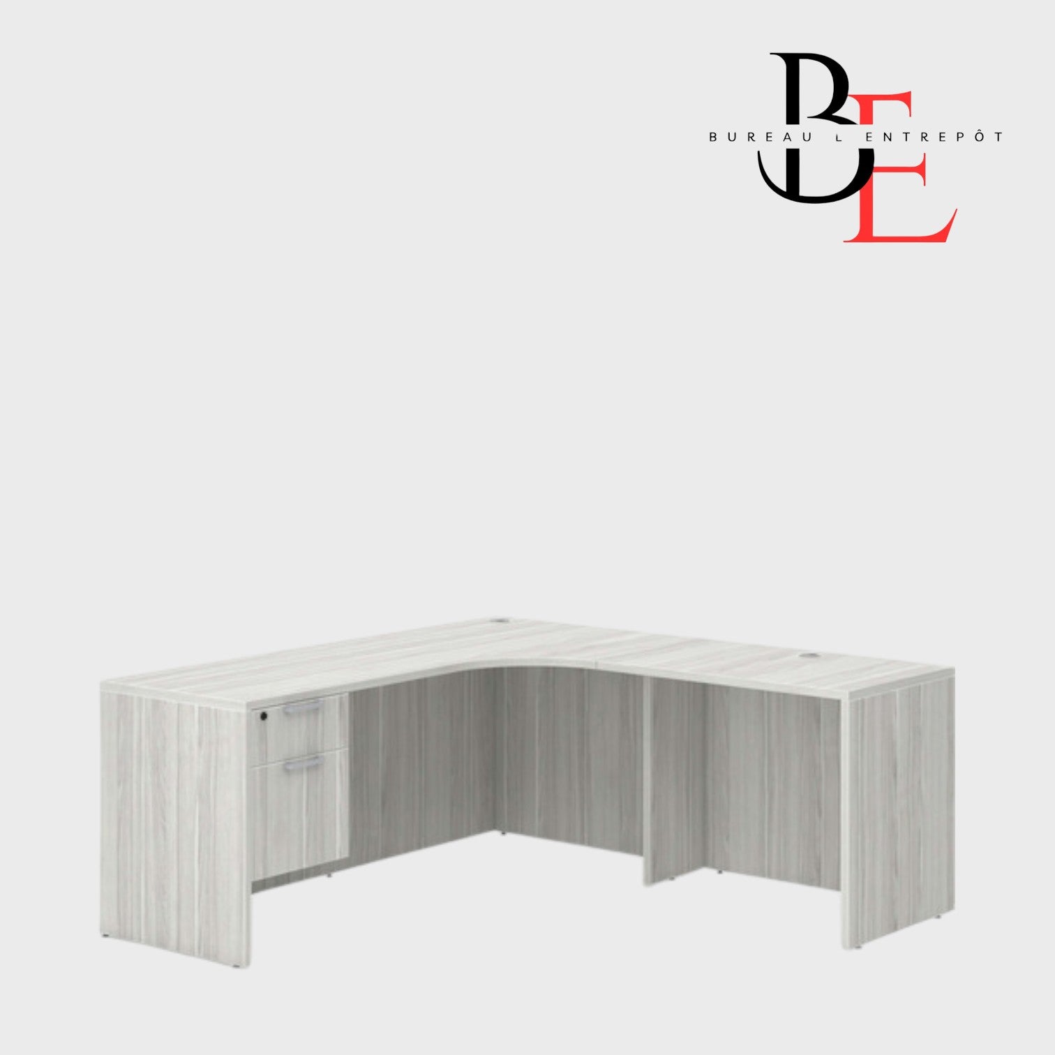 Bureau en L avec Caisson Intégré 2 Tiroirs | Bureau L'Entrepôt 