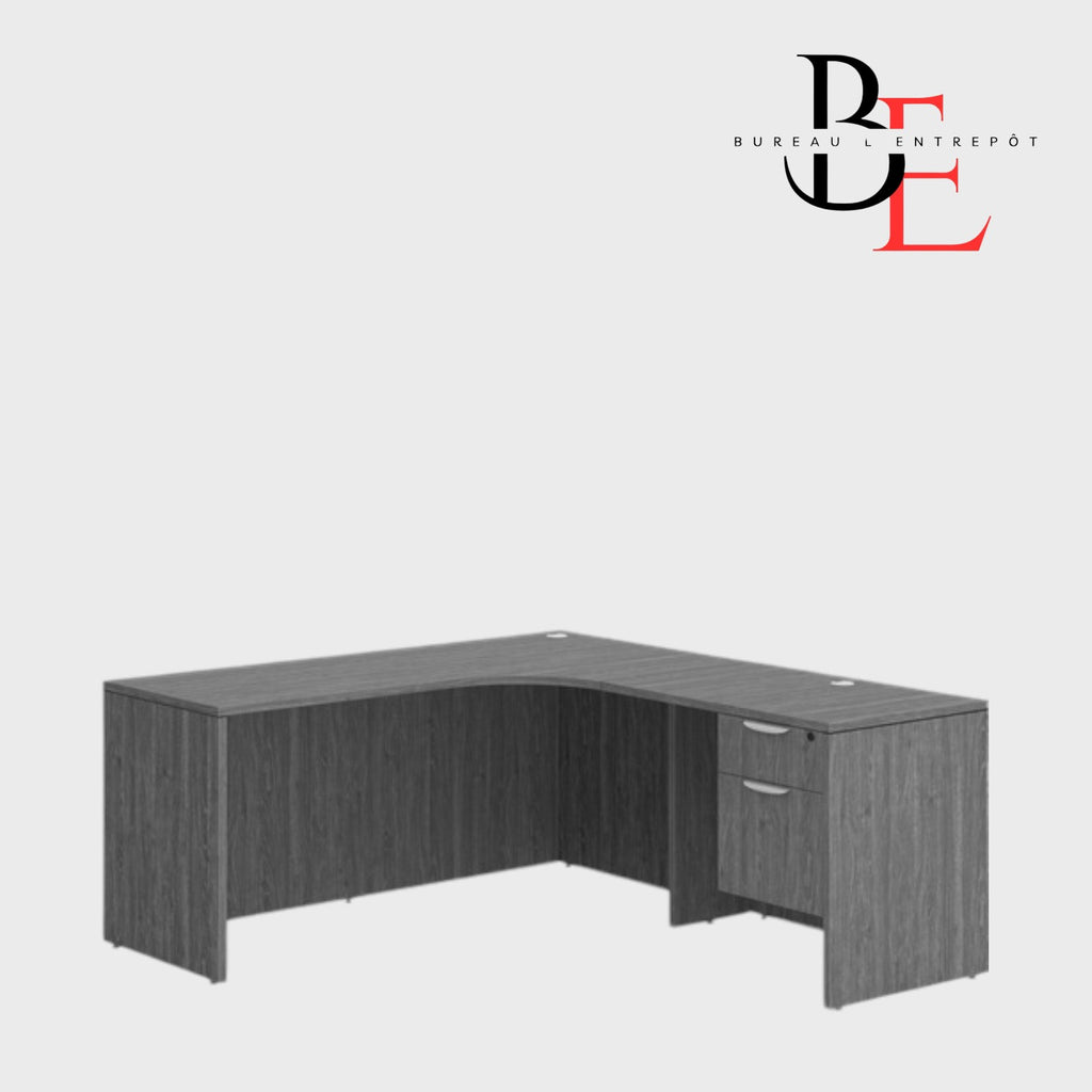Bureau en L avec Caisson Intégré 2 Tiroirs | Bureau L'Entrepôt 