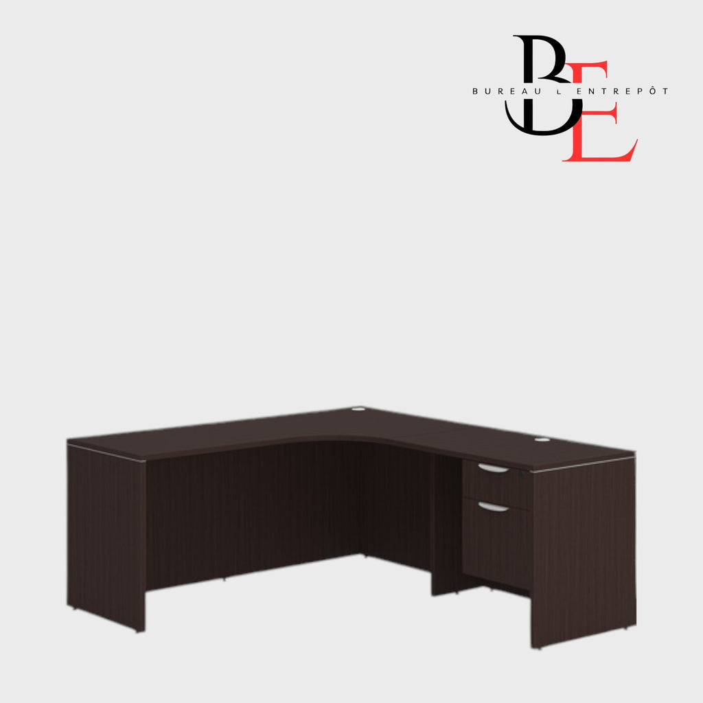 Bureau en L avec Caisson Intégré 2 Tiroirs | Bureau L'Entrepôt 