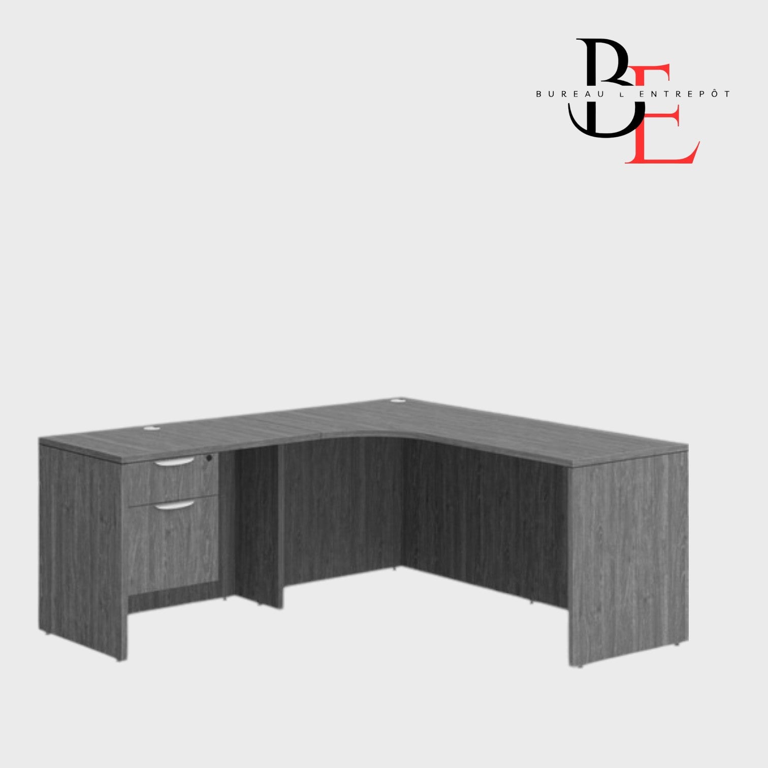 Bureau en L avec Caisson Intégré 2 Tiroirs | Bureau L'Entrepôt 