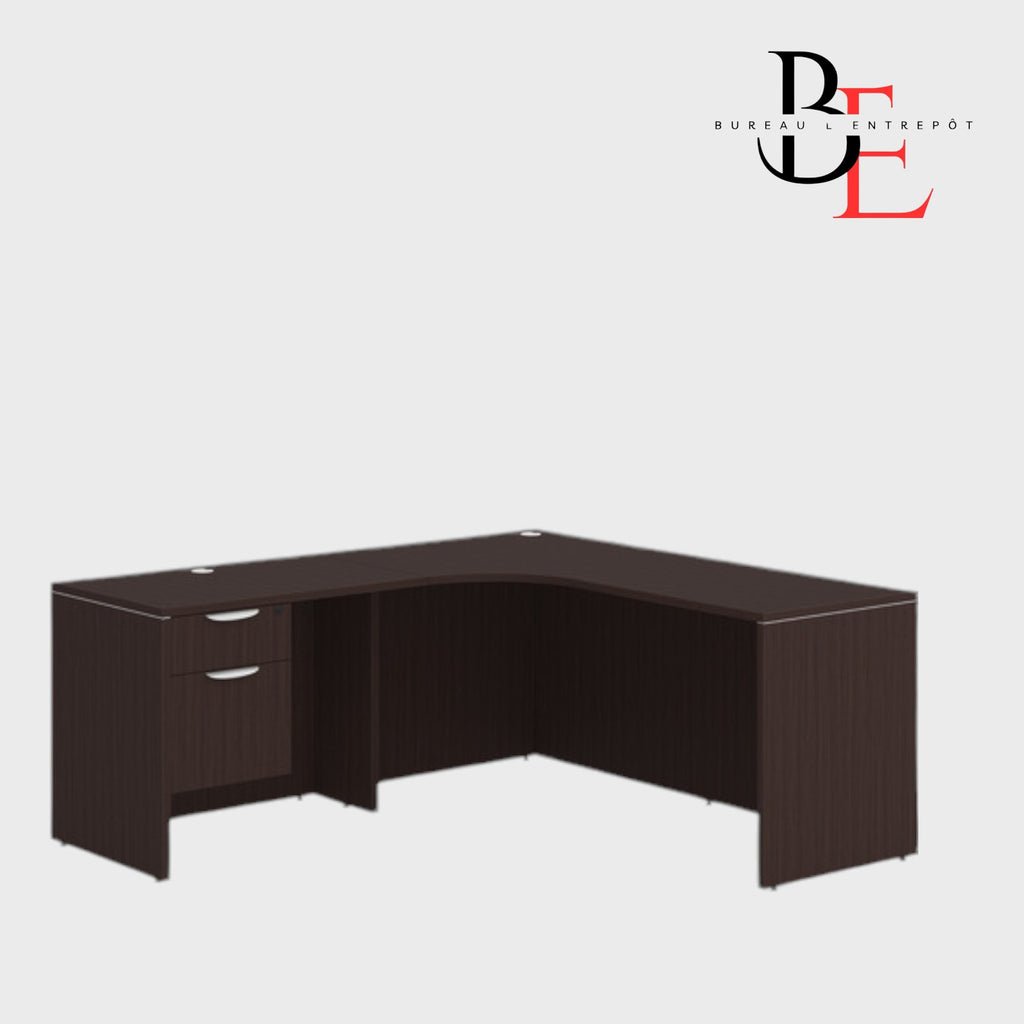 Bureau en L avec Caisson Intégré 2 Tiroirs | Bureau L'Entrepôt 