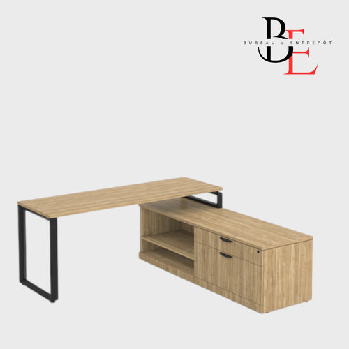 Bureau en L avec Crédence de Rangement | Bureau L'Entrepôt 