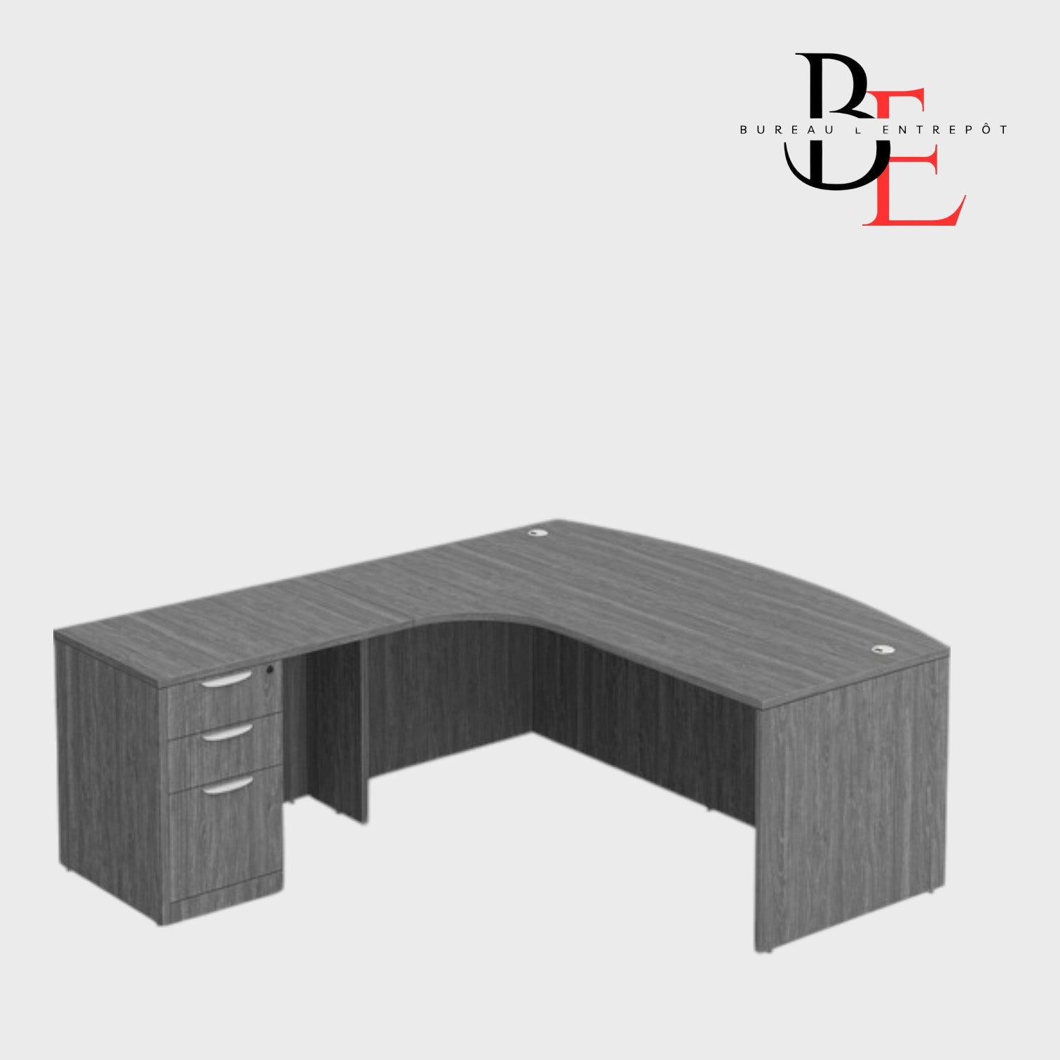 Bureau en L avec Façade Courbe et Caisson  | Bureau L'Entrepôt