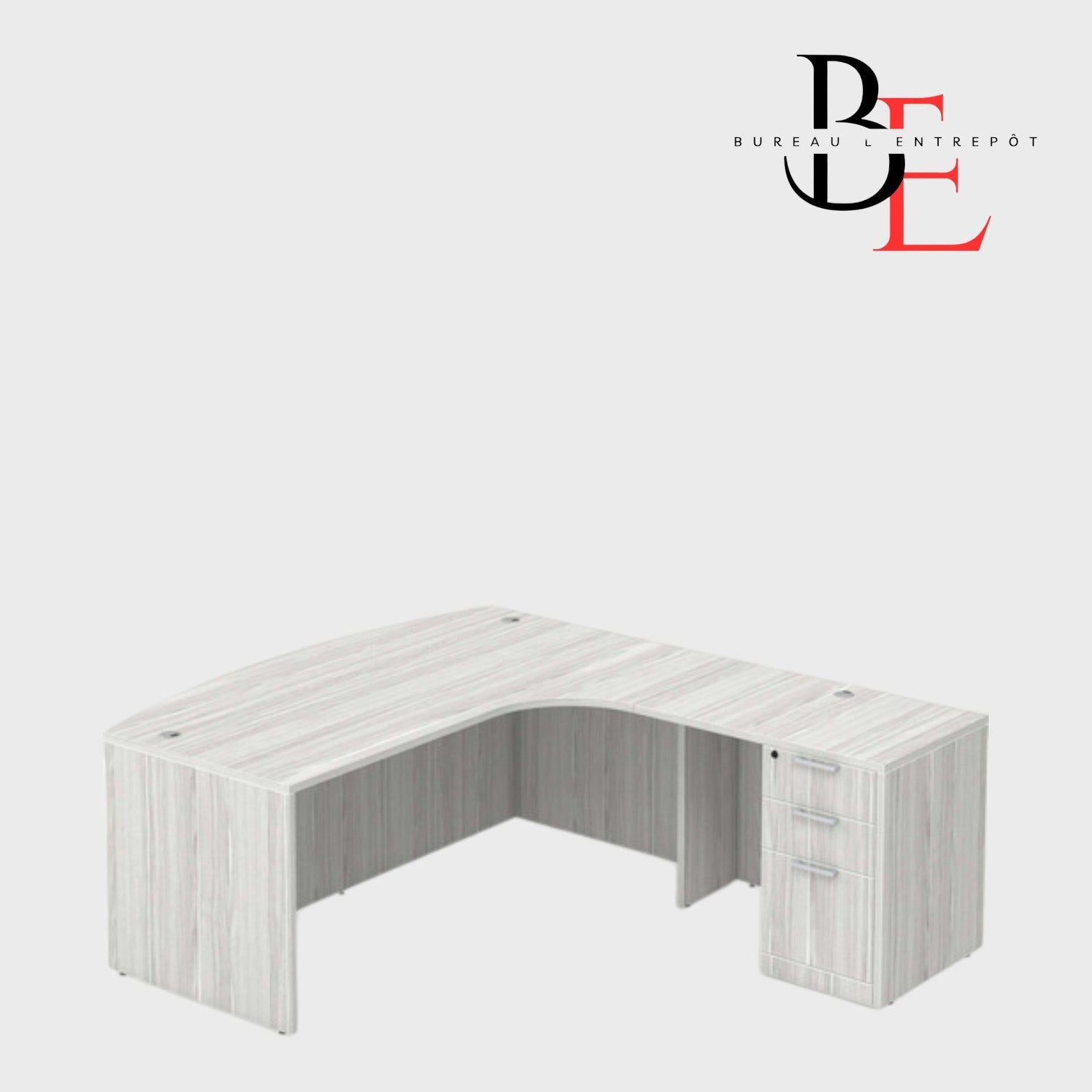 Bureau en L avec Façade Courbe et Caisson  | Bureau L'Entrepôt