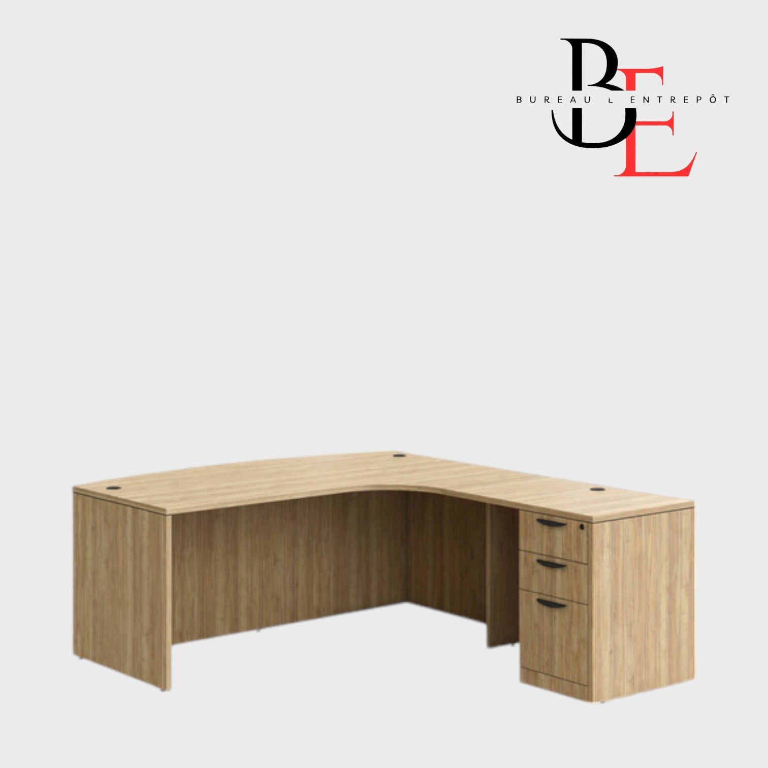 Bureau en L avec Façade Courbe et Caisson  | Bureau L'Entrepôt