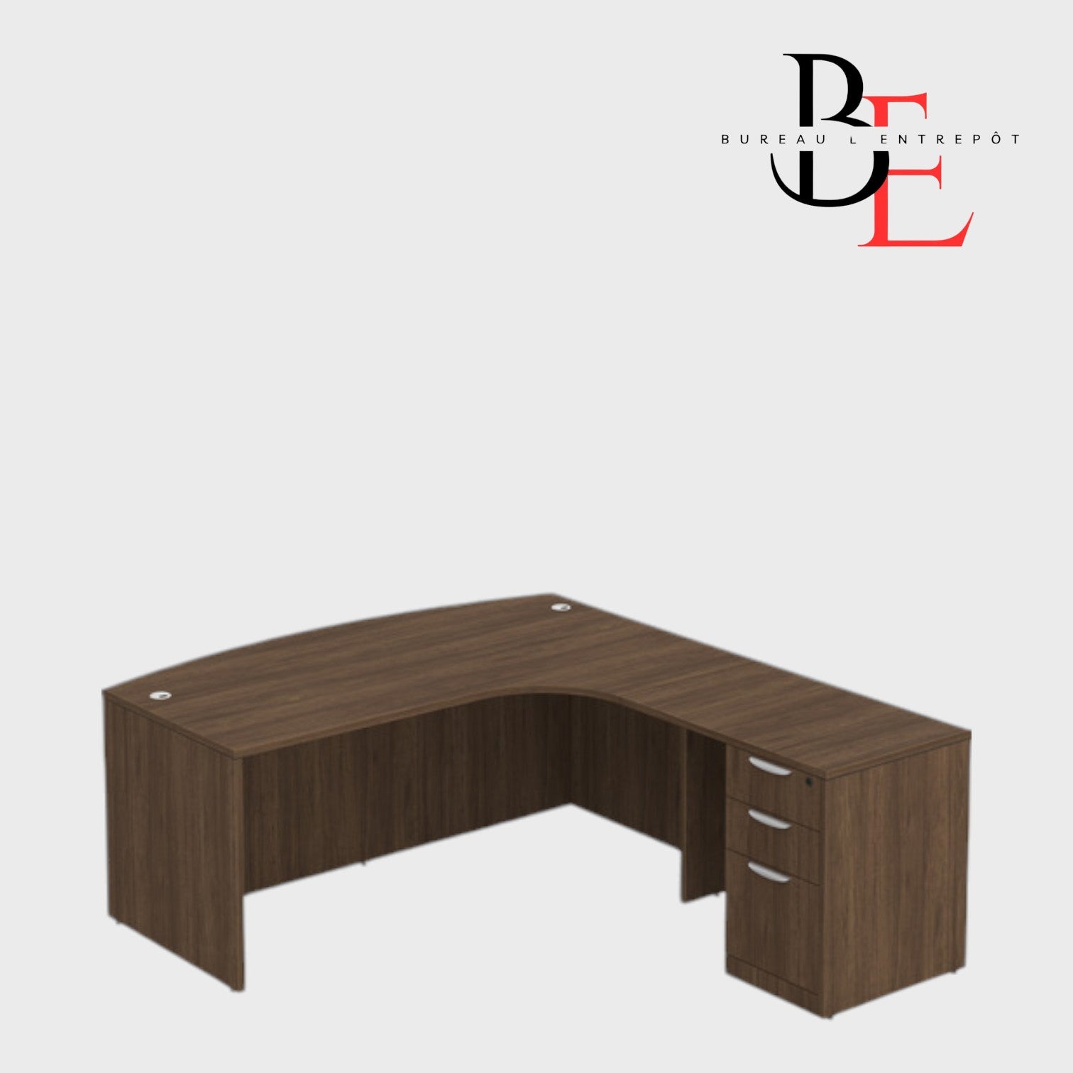 Bureau en L avec Façade Courbe et Caisson  | Bureau L'Entrepôt