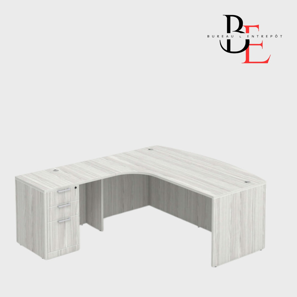 Bureau en L avec Façade Courbe et Caisson  | Bureau L'Entrepôt