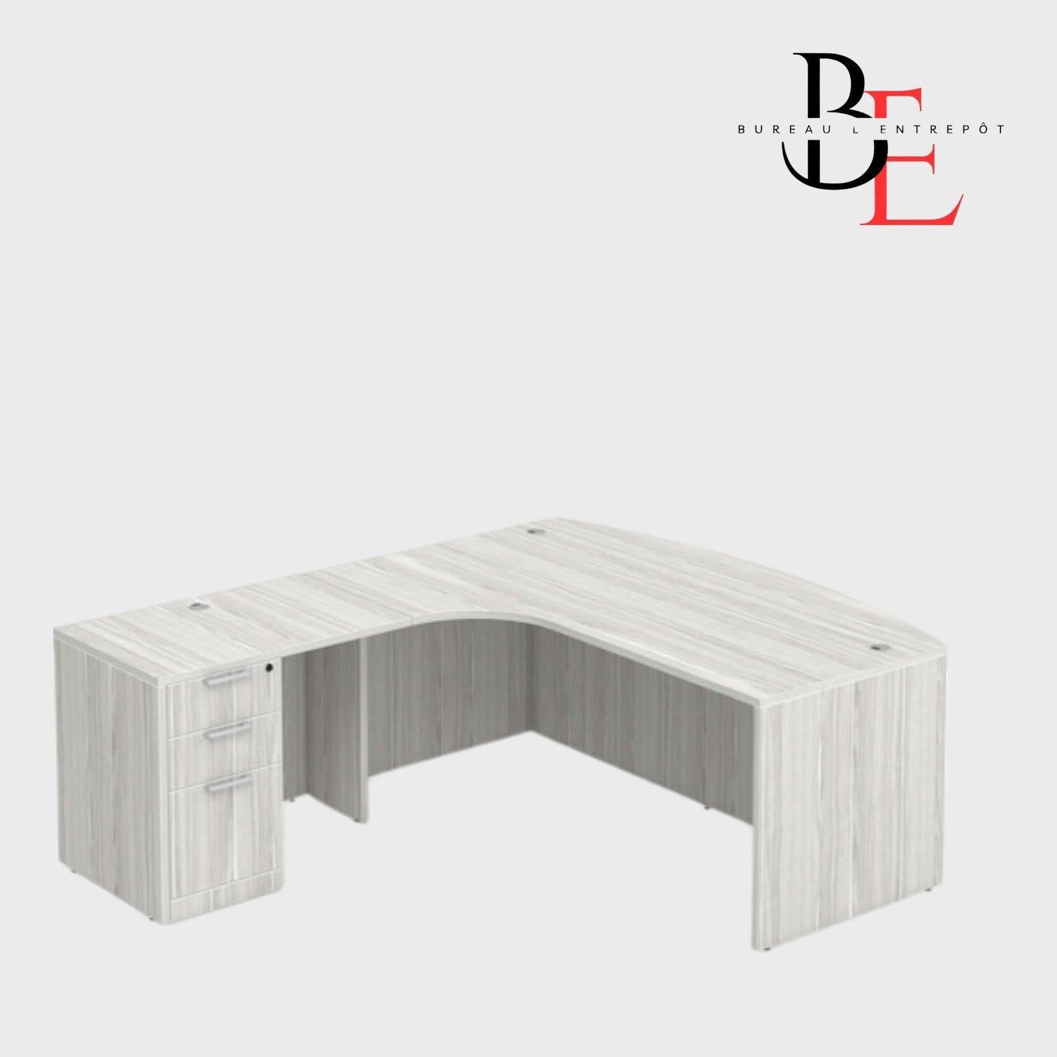 Bureau en L avec Façade Courbe et Caisson  | Bureau L'Entrepôt