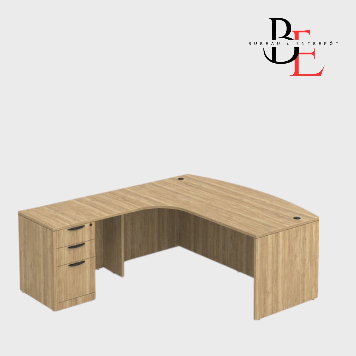 Bureau en L avec Façade Courbe et Caisson  | Bureau L'Entrepôt