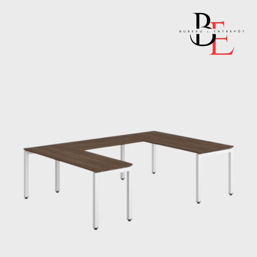 Bureau en U (Pieds Métalliques) – Espace Ouvert | Bureau L'Entrepôt