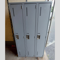 Casier Vestiaire Métallique 3 Portes - Pleine Hauteur - Bleu (Usagé)  | Bureau L'entrepôt