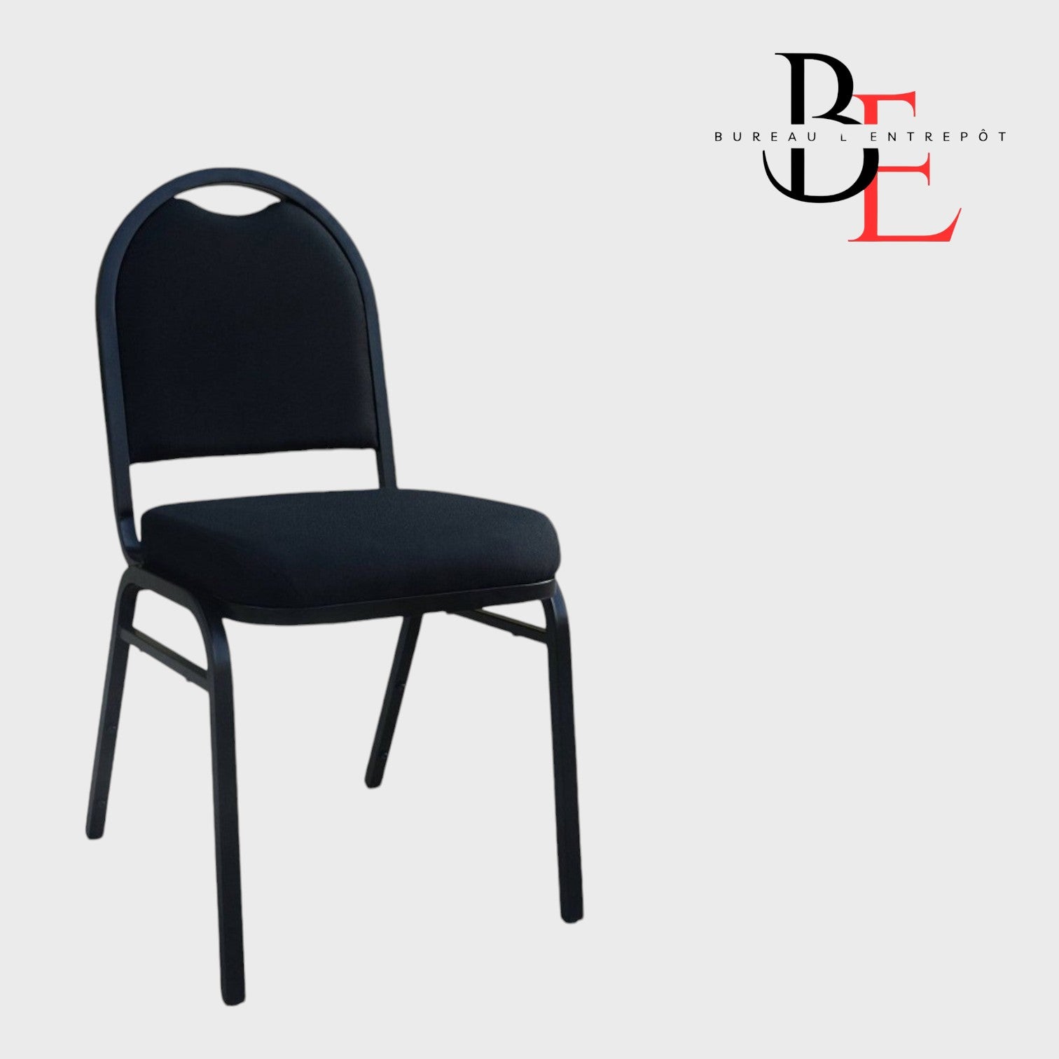 Chaise Empilable – Cadre Métallique Noir | Bureau L'Entrepôt
