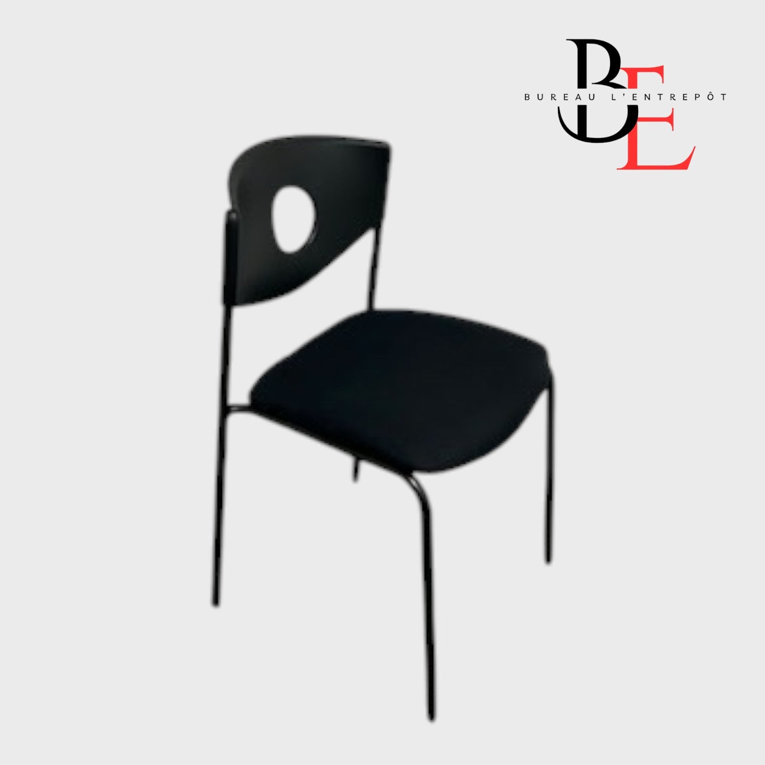 Chaise Empilable Noire Integrale | Bureau L'entrepôt
