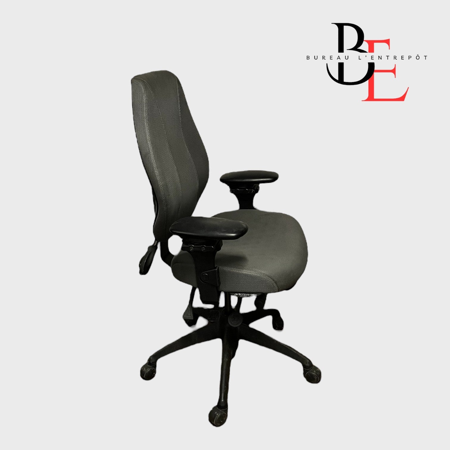 Chaise Ergocentrique Pneumatique Gris Charbon | Bureau L'Entrepôt