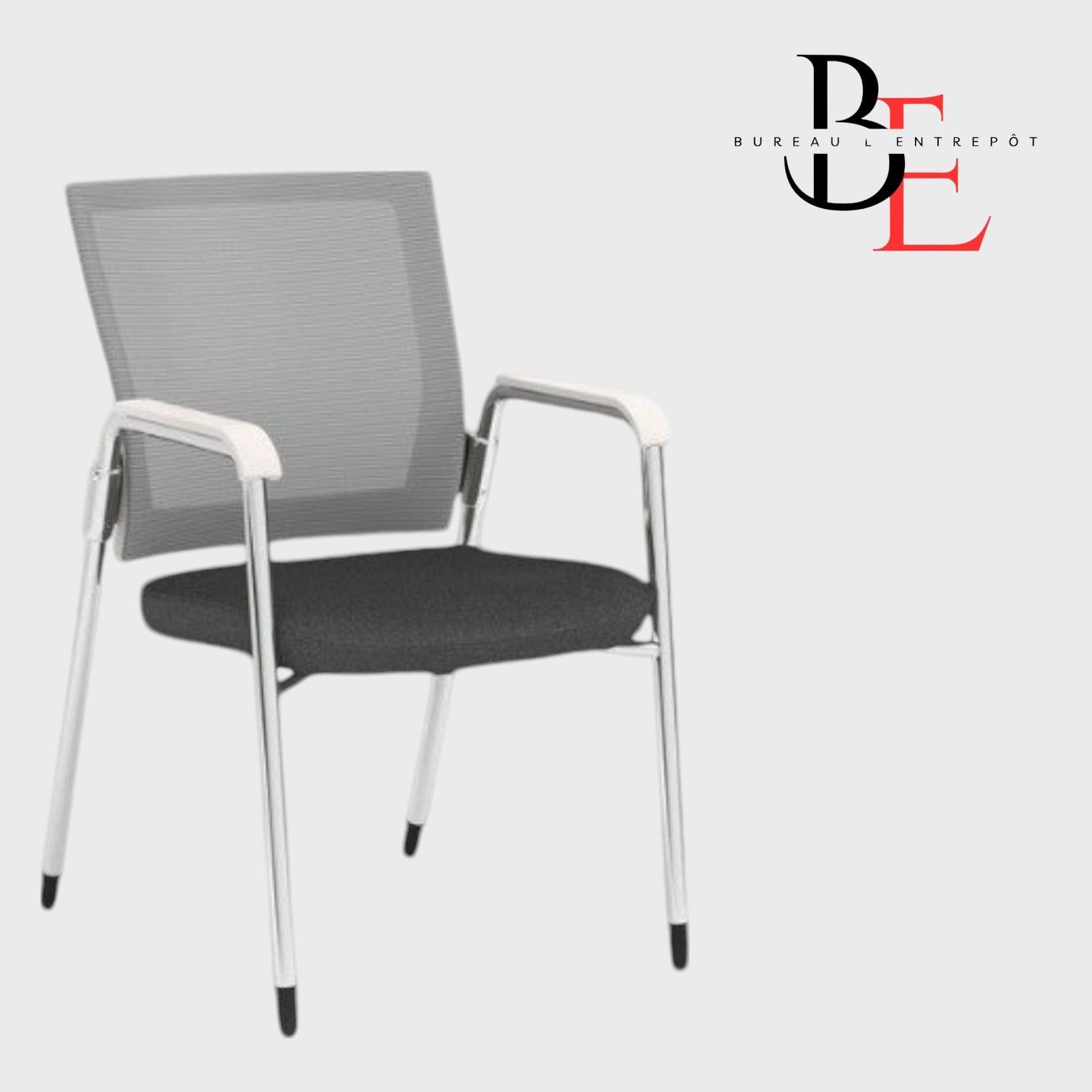 Chaise Visiteur – Dossier Maille Respirante, Cadre Chromé Épuré | Bureau L'Entrepôt