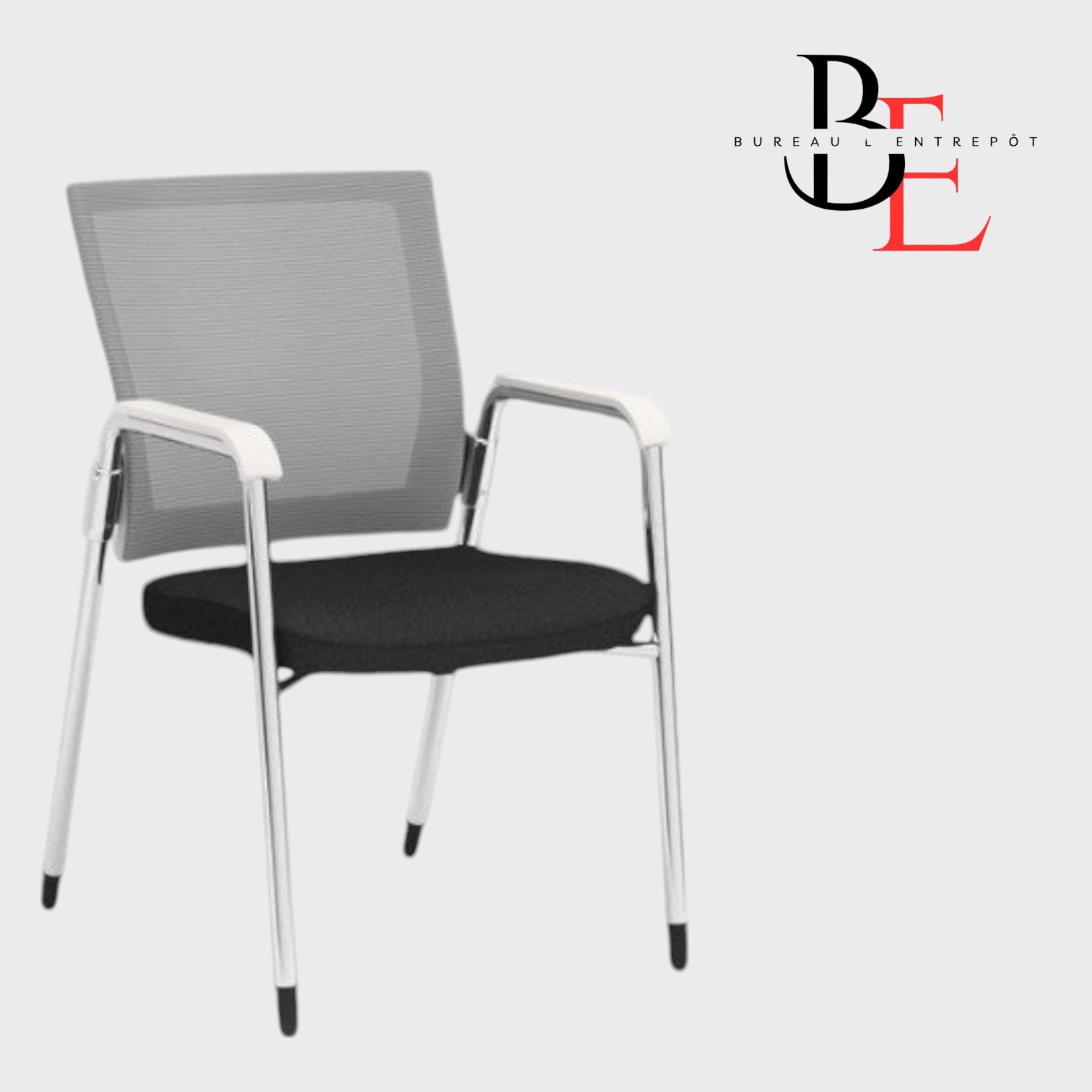 Chaise Visiteur – Dossier Maille Respirante, Cadre Chromé Épuré | Bureau L'Entrepôt