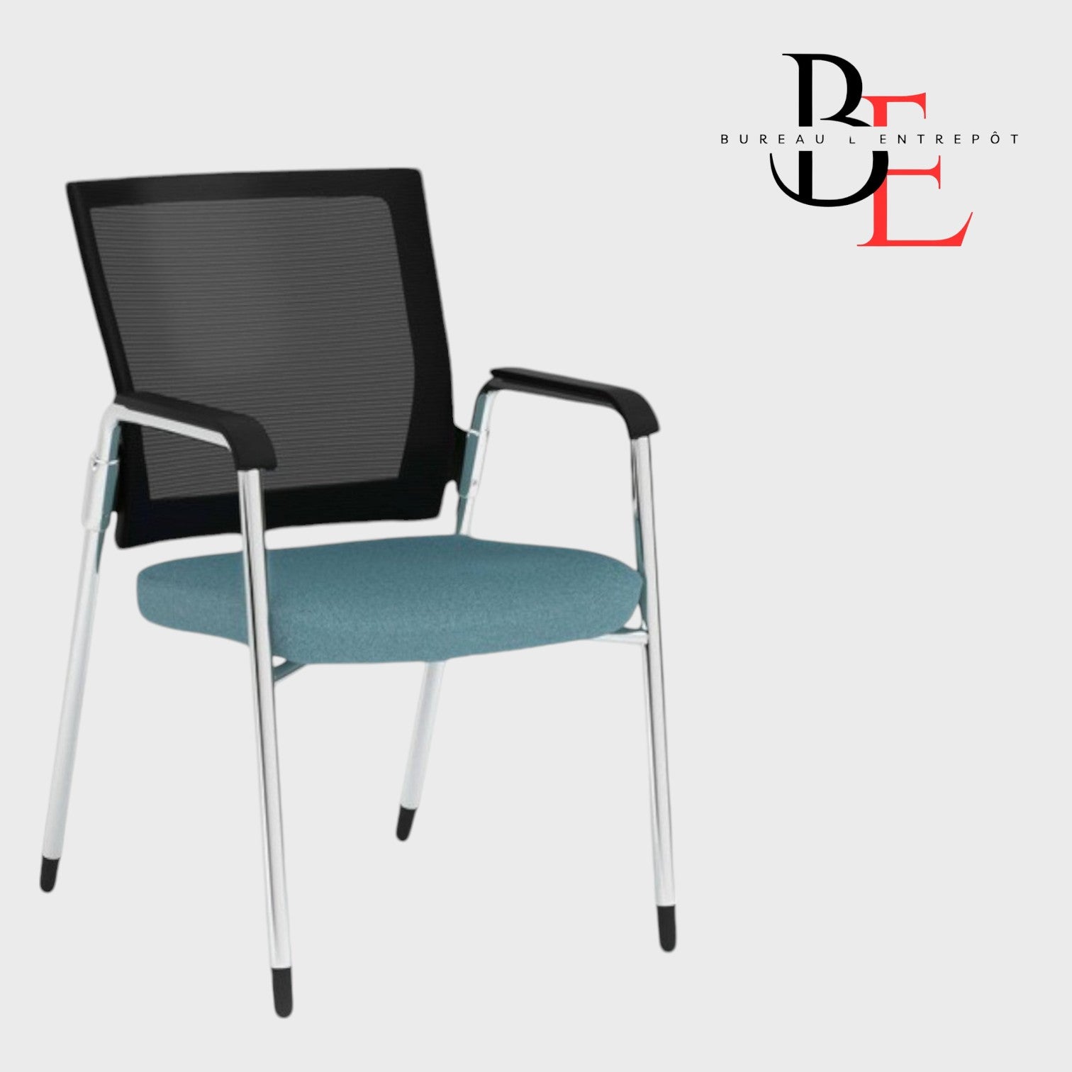 Chaise Visiteur – Dossier Maille Respirante Noir | Bureau L'Entrepôt